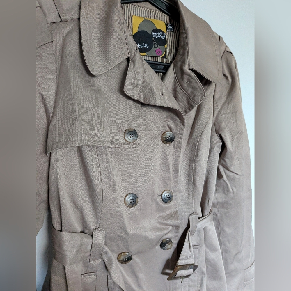 Khaki Double-Breasted Trench Coat